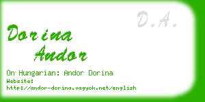 dorina andor business card